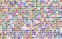 Prismatic Alternating Hearts Pattern Background 7 No Black Background