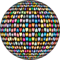 Prismatic Alternating Hearts Sphere 2