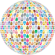 Prismatic Alternating Hearts Sphere 2 No Background