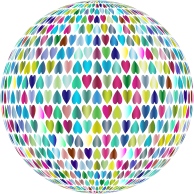 Prismatic Alternating Hearts Sphere 3 No Background