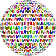 Prismatic Alternating Hearts Sphere 4 No Background