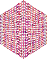 Prismatic Alternating Hearts Pattern Cube No Background