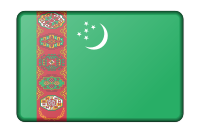 Turkmenistan flag (bevelled)