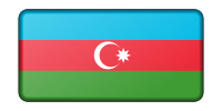 Azerbaijan flag (bevelled)