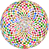 Psychedelic Chromatic Disco Ball No Background