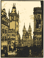 Staroměstské náměstí v Praze 1927 - Old Town Square in 1927 Prague