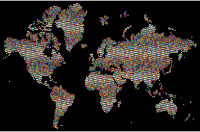 Prismatic Hexagonal World Map 2