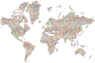 Prismatic Hexagonal World Map 2 No Background
