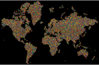 Prismatic Hexagonal World Map 3