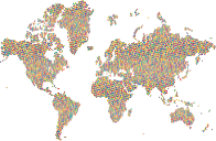 Prismatic Hexagonal World Map 3 No Background