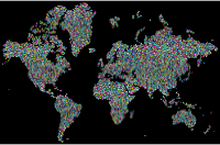 Prismatic Hexagonal World Map 4