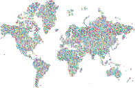 Prismatic Hexagonal World Map 4 No Background