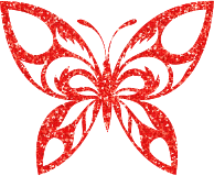 Ruby High Detail Tribal Butterfly Silhouette