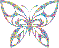 Low Poly Prismatic Tribal Butterfly Silhouette