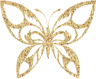 Gold Tiled Tribal Butterfly Silhouette
