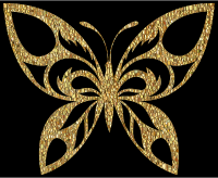 Gold Tiled Tribal Butterfly Silhouette Variation 2
