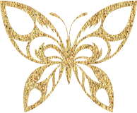 Gold Tiled Tribal Butterfly Silhouette Variation 2 No Background