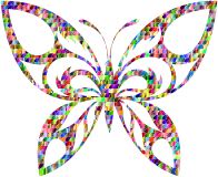 Chromatic Scales Tribal Butterfly Silhouette