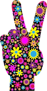 Floral Peace Hand Sign