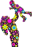 Floral Mother And Son Silhouette 2
