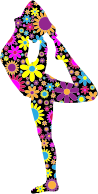 Floral Female Yoga Pose Silhouette 3