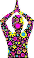 Floral Female Yoga Pose Silhouette 2