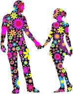 Floral Couple Silhouette
