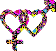 Floral 3d Isometric Intertwined Gender Hearts