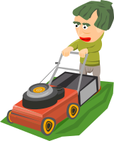 Mowing the lawn