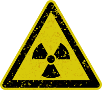 Grungy radiation warning sign