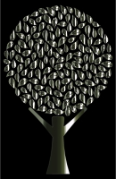 Polished Obsidian Abstract Tree