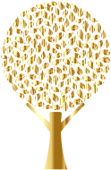 Golden Abstract Tree No Background