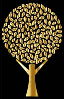Golden Abstract Tree Variation 2