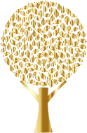 Golden Abstract Tree Variation 2 No Background