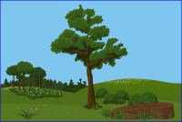 Pleasant meadow scene
