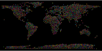 Prismatic Peace Sign Silhouette Smoothed World Map