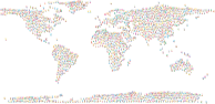 Prismatic Peace Sign Silhouette Smoothed World Map 2 No Background