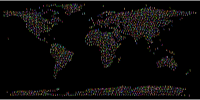 Prismatic Peace Sign Silhouette Smoothed World Map 3