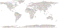 Prismatic Peace Sign Silhouette Smoothed World Map 3 No Background
