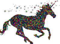 Prismatic Magical Unicorn Hearts
