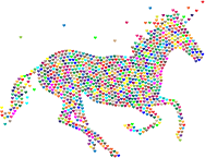 Prismatic Magical Unicorn Hearts No Background