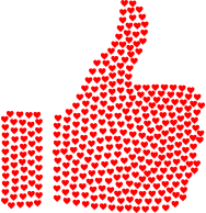 Hearts Thumbs Up Silhouette
