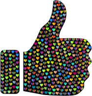 Prismatic Hearts Thumbs Up Silhouette 4