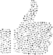 Prismatic Hearts Thumbs Up Silhouette 5 No Background