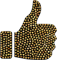 Prismatic Hearts Thumbs Up Silhouette 8
