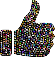 Prismatic Hearts Thumbs Up Silhouette 9