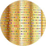 Gold Polka Dots Sphere Variation 2
