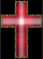 Golden Decorative Flourish Silhouette Cross