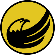 logo-circle: libertarian eagle remix - yellow on black