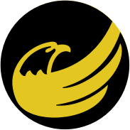 logo-circle: libertarian eagle remix - black on yellow